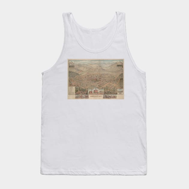 Vintage Pictorial Map of Prescott Arizona (1885) Tank Top by Bravuramedia